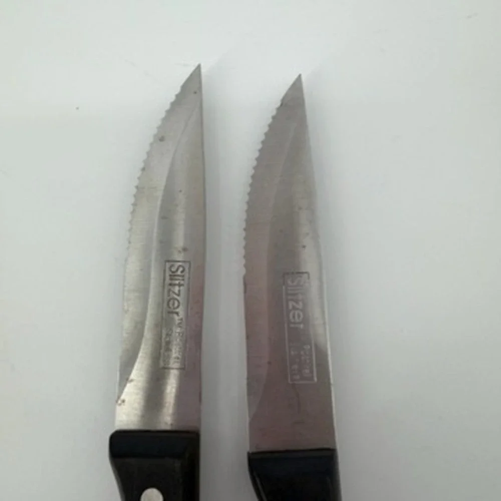 Slitzer Rostfrei Stainless Steel‎ Serrated Steak Knives Triple Rivet Set of 2